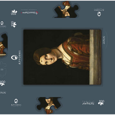 Darstellung des Puzzle Motivs La Belle Ferronnière 100 Puzzle Schachtel 3D Modell