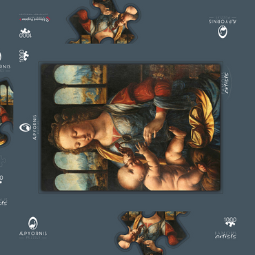 Darstellung des Puzzle Motivs Madonna mit der Nelke 1000 Puzzle Schachtel 3D Modell