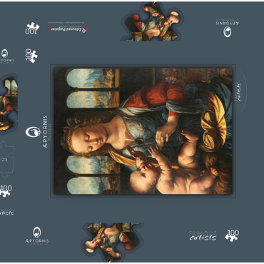 Darstellung des Puzzle Motivs Madonna mit der Nelke 100 Puzzle Schachtel 3D Modell