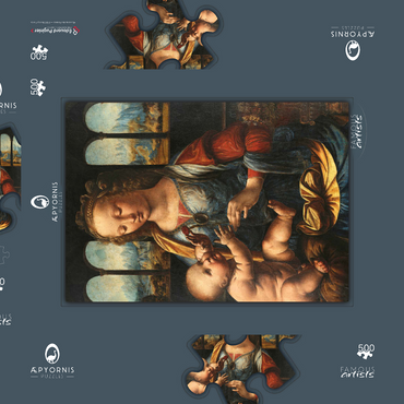 Darstellung des Puzzle Motivs Madonna mit der Nelke 500 Puzzle Schachtel 3D Modell