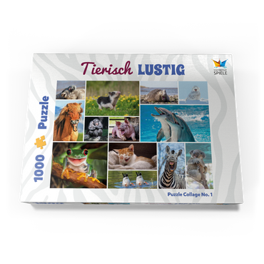 Darstellung des Puzzle Motivs Tierisch Lustig - Collage No. 1 1000 Puzzle Schachtel Ansicht3