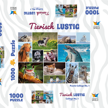 Darstellung des Puzzle Motivs Tierisch Lustig - Collage No. 1 1000 Puzzle Schachtel 3D Modell