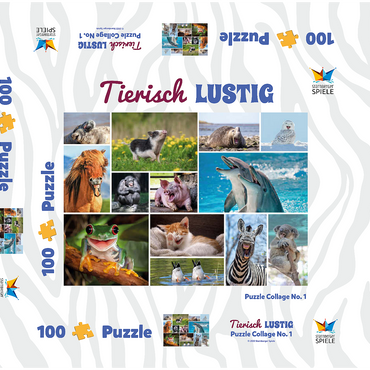 Darstellung des Puzzle Motivs Tierisch Lustig - Collage No. 1 100 Puzzle Schachtel 3D Modell