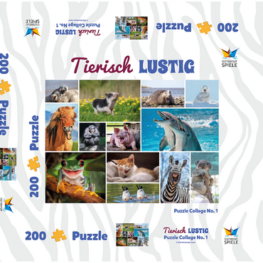 Darstellung des Puzzle Motivs Tierisch Lustig - Collage No. 1 200 Puzzle Schachtel 3D Modell