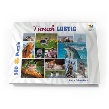 Darstellung des Puzzle Motivs Tierisch Lustig - Collage No. 1 500 Puzzle Schachtel Ansicht3