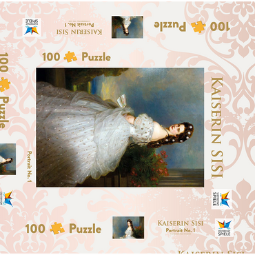 Darstellung des Puzzle Motivs Kaiserin Sisi - Portrait No. 1 100 Puzzle Schachtel 3D Modell