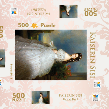 Darstellung des Puzzle Motivs Kaiserin Sisi - Portrait No. 1 500 Puzzle Schachtel 3D Modell