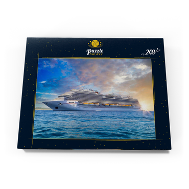 Darstellung des Puzzle Motivs Kreuzfahrtschiff in der Karibik 200 Puzzle Schachtel Ansicht3