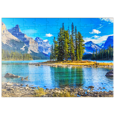 Darstellung des Puzzle Motivs puzzleplate Spirit Island im Maligne Lake - Jasper National Park, Kanada 100 Puzzle