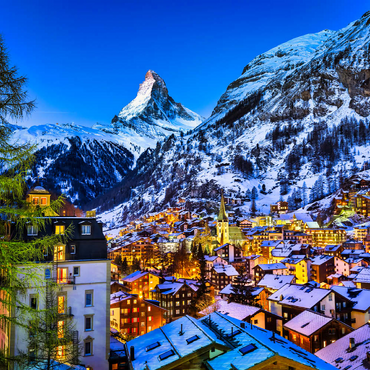 Darstellung des Puzzle Motivs Zermatt und das Matterhorn, Schweiz 200 Puzzle 3D Modell