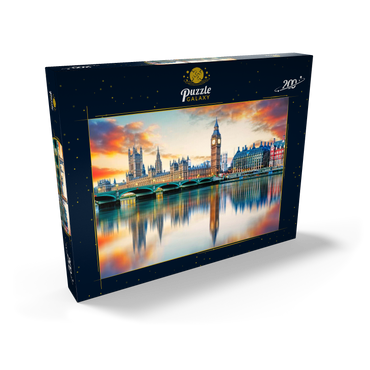 Darstellung des Puzzle Motivs Big Ben und Parlamentsgebäude, London, England 200 Puzzle Schachtel Ansicht2