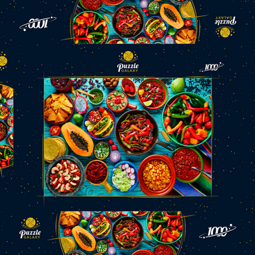 Darstellung des Puzzle Motivs Mexikanisches Essen 1000 Puzzle Schachtel 3D Modell