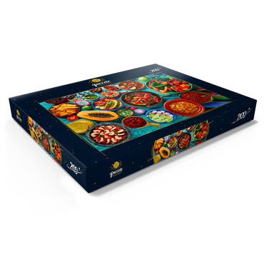 Darstellung des Puzzle Motivs Mexikanisches Essen 200 Puzzle Schachtel Ansicht1
