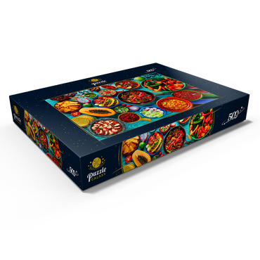 Darstellung des Puzzle Motivs Mexikanisches Essen 500 Puzzle Schachtel Ansicht1