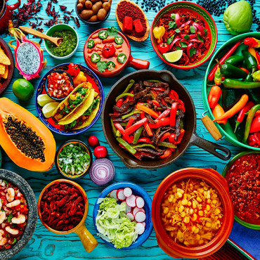 Darstellung des Puzzle Motivs Mexikanisches Essen 500 Puzzle 3D Modell