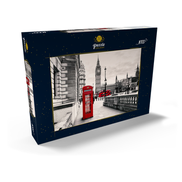 Darstellung des Puzzle Motivs Rote Telefonzelle in London 1000 Puzzle Schachtel Ansicht2