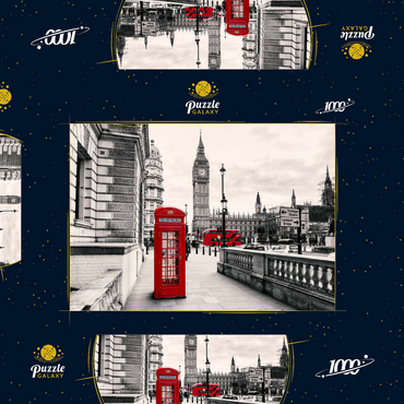 Darstellung des Puzzle Motivs Rote Telefonzelle in London 1000 Puzzle Schachtel 3D Modell