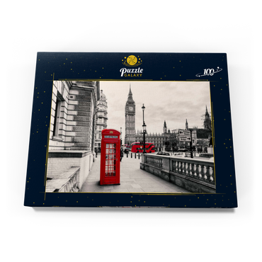 Darstellung des Puzzle Motivs Rote Telefonzelle in London 100 Puzzle Schachtel Ansicht3