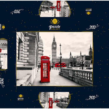 Darstellung des Puzzle Motivs Rote Telefonzelle in London 200 Puzzle Schachtel 3D Modell