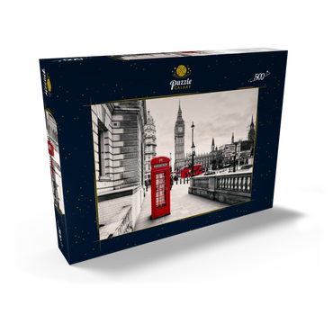 Darstellung des Puzzle Motivs Rote Telefonzelle in London 500 Puzzle Schachtel Ansicht2