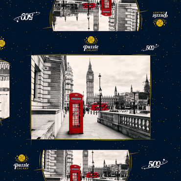 Darstellung des Puzzle Motivs Rote Telefonzelle in London 500 Puzzle Schachtel 3D Modell