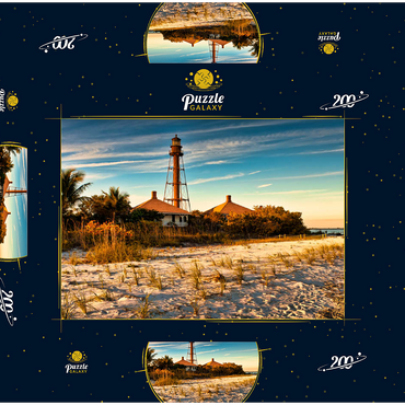 Darstellung des Puzzle Motivs Sanibel Island-Leuchtturm in Sanibel Island, Florida 200 Puzzle Schachtel 3D Modell
