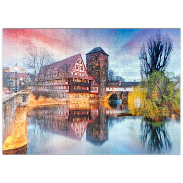 Darstellung des Puzzle Motivs puzzleplate Nürnberg im Sonnenlicht 500 Puzzle