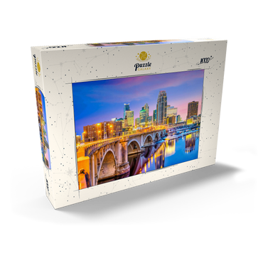 Darstellung des Puzzle Motivs Skyline der Innenstadt von Minneapolis in Minnesota, USA 1000 Puzzle Schachtel Ansicht2