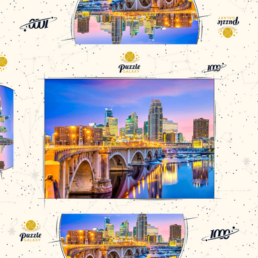 Darstellung des Puzzle Motivs Skyline der Innenstadt von Minneapolis in Minnesota, USA 1000 Puzzle Schachtel 3D Modell