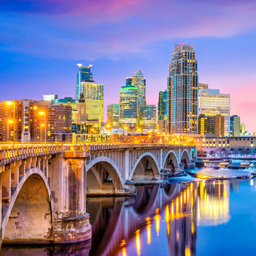 Darstellung des Puzzle Motivs Skyline der Innenstadt von Minneapolis in Minnesota, USA 100 Puzzle 3D Modell