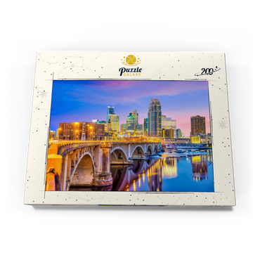Darstellung des Puzzle Motivs Skyline der Innenstadt von Minneapolis in Minnesota, USA 200 Puzzle Schachtel Ansicht3