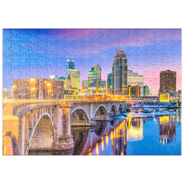 Darstellung des Puzzle Motivs puzzleplate Skyline der Innenstadt von Minneapolis in Minnesota, USA 200 Puzzle