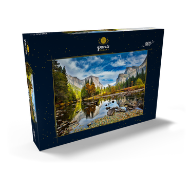 Darstellung des Puzzle Motivs El Capitan und Merced River im Herbst, Kalifornien, USA 500 Puzzle Schachtel Ansicht2