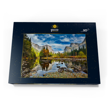 Darstellung des Puzzle Motivs El Capitan und Merced River im Herbst, Kalifornien, USA 500 Puzzle Schachtel Ansicht3