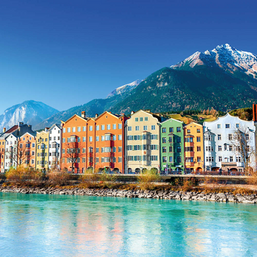 Darstellung des Puzzle Motivs Häuserzeile in Innsbruck, Tirol, Österreich 500 Puzzle 3D Modell