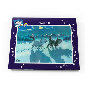 Darstellung des Puzzle Motivs Kater Jacob - Bei Nacht sind alle Katzen grau! 100 Puzzle Schachtel Ansicht3