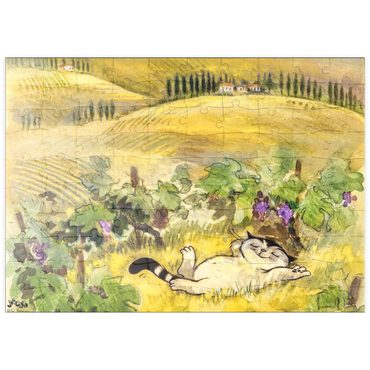 Darstellung des Puzzle Motivs puzzleplate Kater Jacob - Pause muss sein! 100 Puzzle