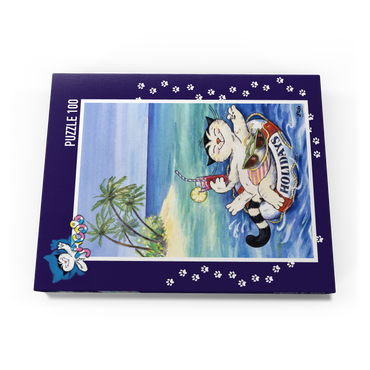 Darstellung des Puzzle Motivs Kater Jacob - Schöne Ferien! 100 Puzzle Schachtel Ansicht3