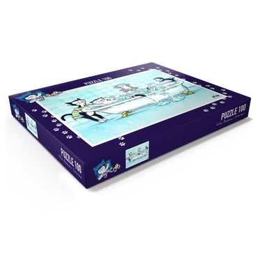 Darstellung des Puzzle Motivs Kater Jacob - Baden macht Spaß! 100 Puzzle Schachtel Ansicht1