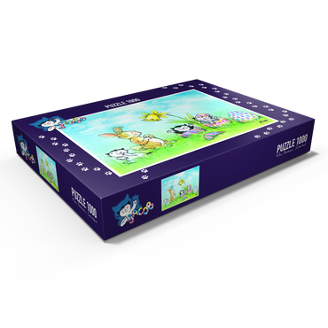 Darstellung des Puzzle Motivs Kater Jacob - Der Osterhase ist da! 1000 Puzzle Schachtel Ansicht1