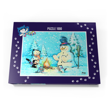 Darstellung des Puzzle Motivs Kater Jacob - Der Schneemann 1000 Puzzle Schachtel Ansicht3