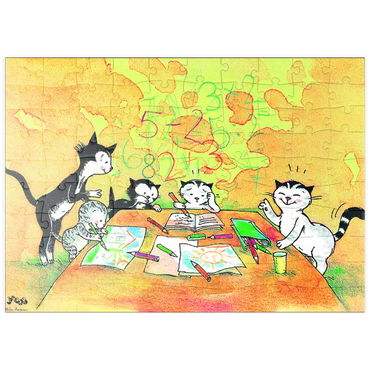Darstellung des Puzzle Motivs puzzleplate Kater Jacob - Die Fleissigen 100 Puzzle