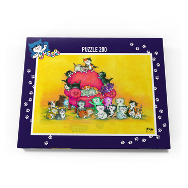 Darstellung des Puzzle Motivs Kater Jacob - Eine große Familie 200 Puzzle Schachtel Ansicht3