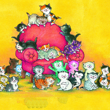 Darstellung des Puzzle Motivs Kater Jacob - Eine große Familie 200 Puzzle 3D Modell