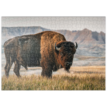 Darstellung des Puzzle Motivs puzzleplate Amerikanischer Bison in South Dakota 500 Puzzle
