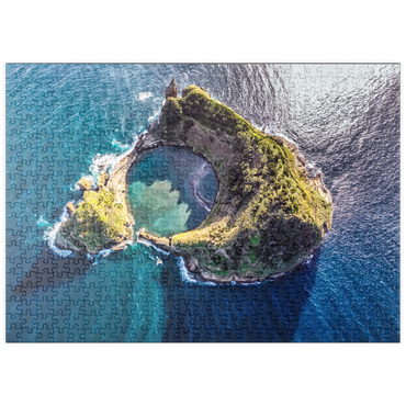 Darstellung des Puzzle Motivs puzzleplate Insel Vila Franca do Campo, Insel Sao Miguel, Azoren, Portugal 500 Puzzle