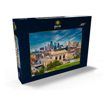 Darstellung des Puzzle Motivs Skyline von Kansas City, Missouri, USA 1000 Puzzle Schachtel Ansicht2