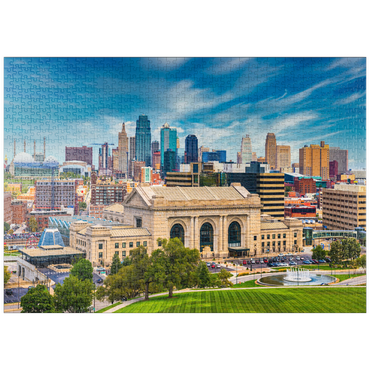 Darstellung des Puzzle Motivs puzzleplate Skyline von Kansas City, Missouri, USA 1000 Puzzle