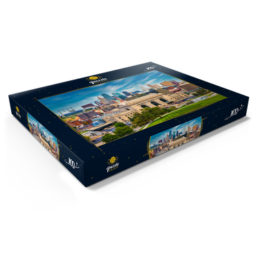 Darstellung des Puzzle Motivs Skyline von Kansas City, Missouri, USA 100 Puzzle Schachtel Ansicht1