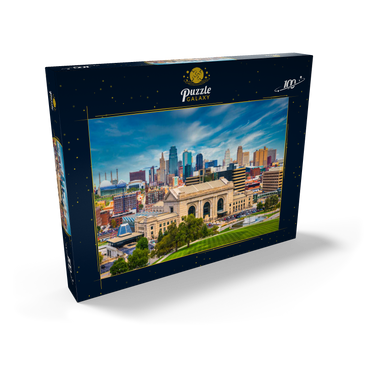 Darstellung des Puzzle Motivs Skyline von Kansas City, Missouri, USA 100 Puzzle Schachtel Ansicht2